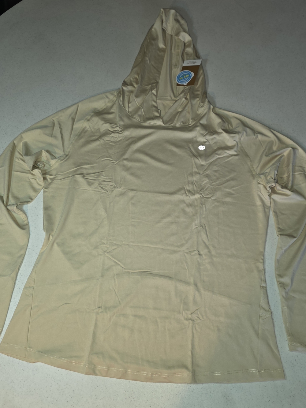 Light Cream Hooded Women's Long-Sleeve Pullover